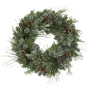 32-Inch Pre-Lit Snowy Mixed Pine Wreath