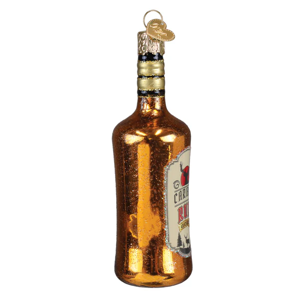 Caribou Rum Bottle Glass Ornament