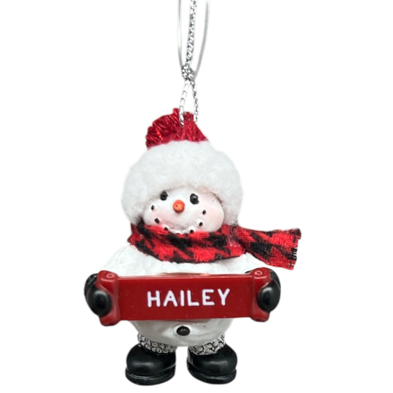 Cozy Snowman Ornament (Letters G - R) -