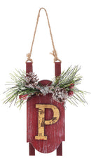 Monogram Sled Ornament -