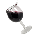 Glass Wine Glass Ornament - Merlot