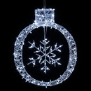 Frosted Elegance: A Silver Snowflake Ornament Aglow - 20 inch