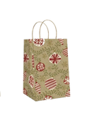 Holiday Jr Cub Kraft Gift Bags - Ornaments