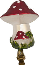 Mushroom Clip-On Glass Ornament - Set of 2
