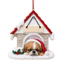 Ceramic Doghouse Ornament - Boxer- Fawn Uncropped - Animals - by E&S Pets