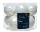 Glass 2.4" Ornaments - 10 piece Set - Winter White