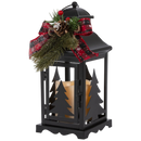 10.5-Inch Lighted Metal Lanterns with Timer (Set of 2)