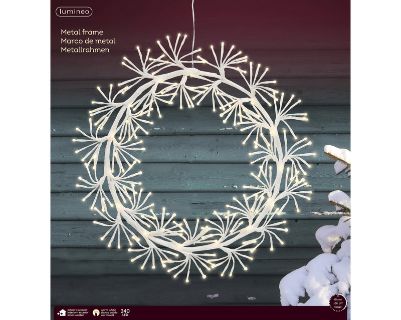 Warm White LED Lighted Wreath - 19 Inch