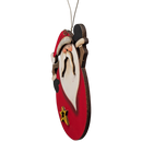 Saint Nick's Joyful Salute: Hand-Painted Plywood Ornament
