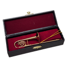 Brass Trombone Ornament with Case
