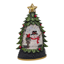 Lighted Tree Shimmer - 6 Inch - Snowman - Christmas >> Snowglobes - by Roman