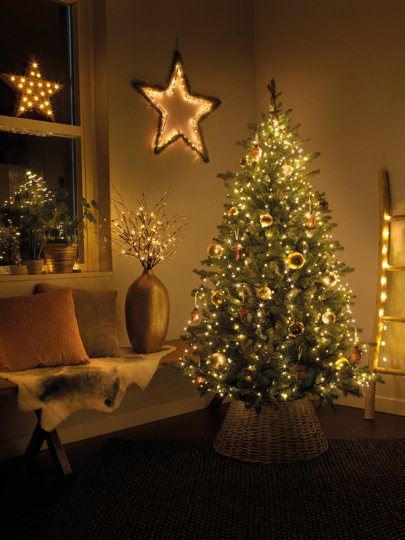 Twinkling Dreams Micro-LED Tree String Lights - Warm White - Green Wire