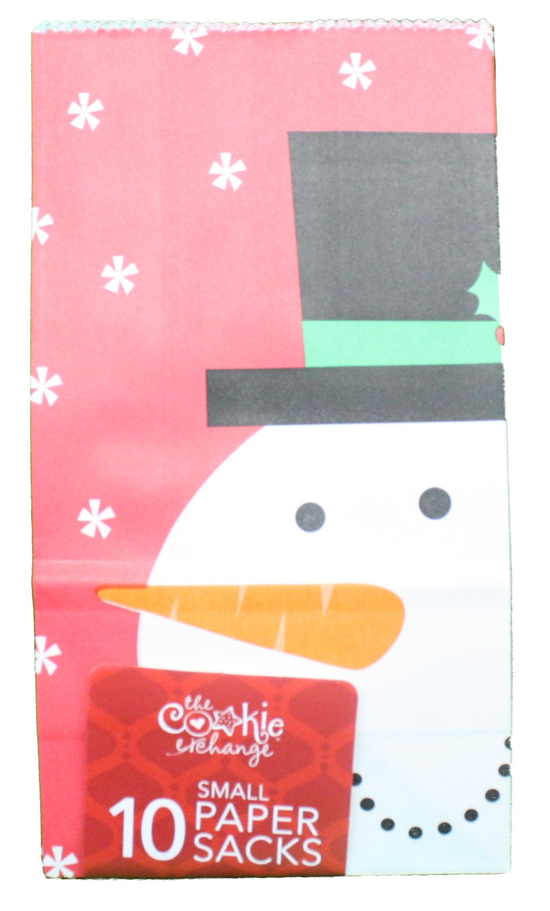 Paper Small Treat Sacks - Set of 10 - Snowman - The Country Christmas Loft