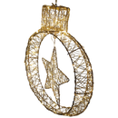 Celestial Radiance: A Golden Star Ornament Aglow - 20 inch