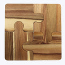 Acacia Wood Jigsaw Puzzle Charcuterie Coaster Set