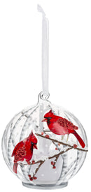 Cardinal Ornament with Flickering Flame LED - Berry Branches - The Country Christmas Loft