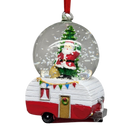 Camper Snowglobe Ornament - Santa