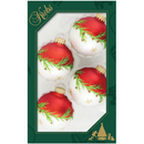 Krebs Glass Ball Ornament - Bi-Color Pine Garland - 4 Pack