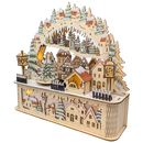 Light-Up Wooden Alpine Village Arch with Rotating Tree
