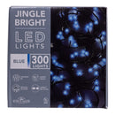 300-Light 3MM Blue LED Green Wire Jingle Bright Light Set - 50 Feet Long