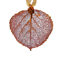 Copper Aspen Leaf with Sheer Ribbon Ornament