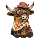 Dapper Highland Cow Figurine - Girl - 5 Inch