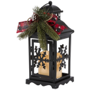 10.5-Inch Lighted Metal Lanterns with Timer (Set of 2)