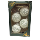 Krebs  Glass Ornament 4 pack - Elegant Frosted White - Christmas >> Ornaments >> Glass - by Christmas By Krebs