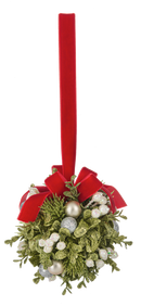Velvet Ribbon Door Decor Kiss Balls - White