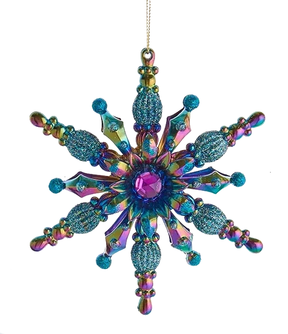 Peacock Snowflake Ornament-