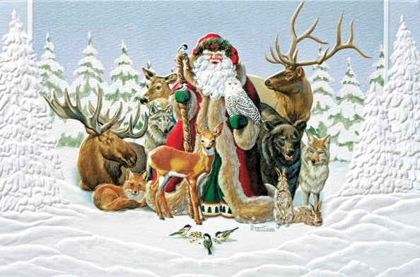 Santa and Animals Boxed Cards - The Country Christmas Loft
