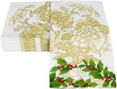 Holly Ceramic Ivory/Gold Guest Towel / Buffet Napkin