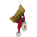 Snowy's Upside-Down Wishes: Hand-Painted Plywood Ornament