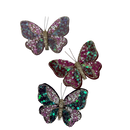 Sparkling Butterfly Clip-On Ornaments - Set of Three