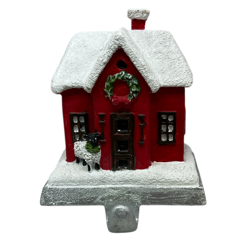 Holiday Cottage And Sheep Stocking Holder