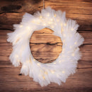 Lighted Artificial Pampas Grass Wreath