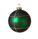 100mm Plaid Ball Ornament -