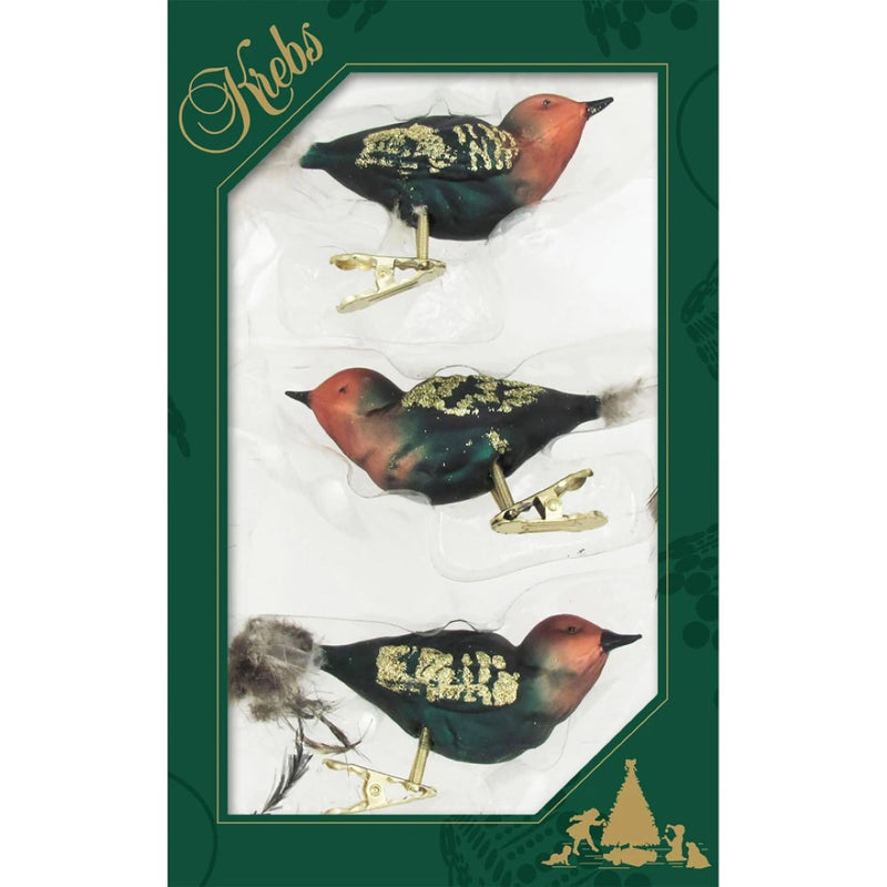 Brown Matte Shaded 5 3/4" Clip-On Birds - The Country Christmas Loft