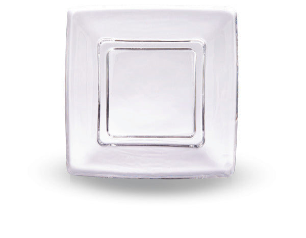 Square Glass Pillar Plate - 4.75"