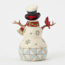 Snowman with Cardinal and Twig Figurine