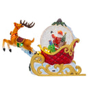 Battery Operated Musical Lighted USB Santa On Sleigh With Moving Deer Water Globe