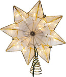 10-Light LED Capiz 8 Point Star Treetop - Christmas >> Tree Toppers - by Kurt Adler - view 3