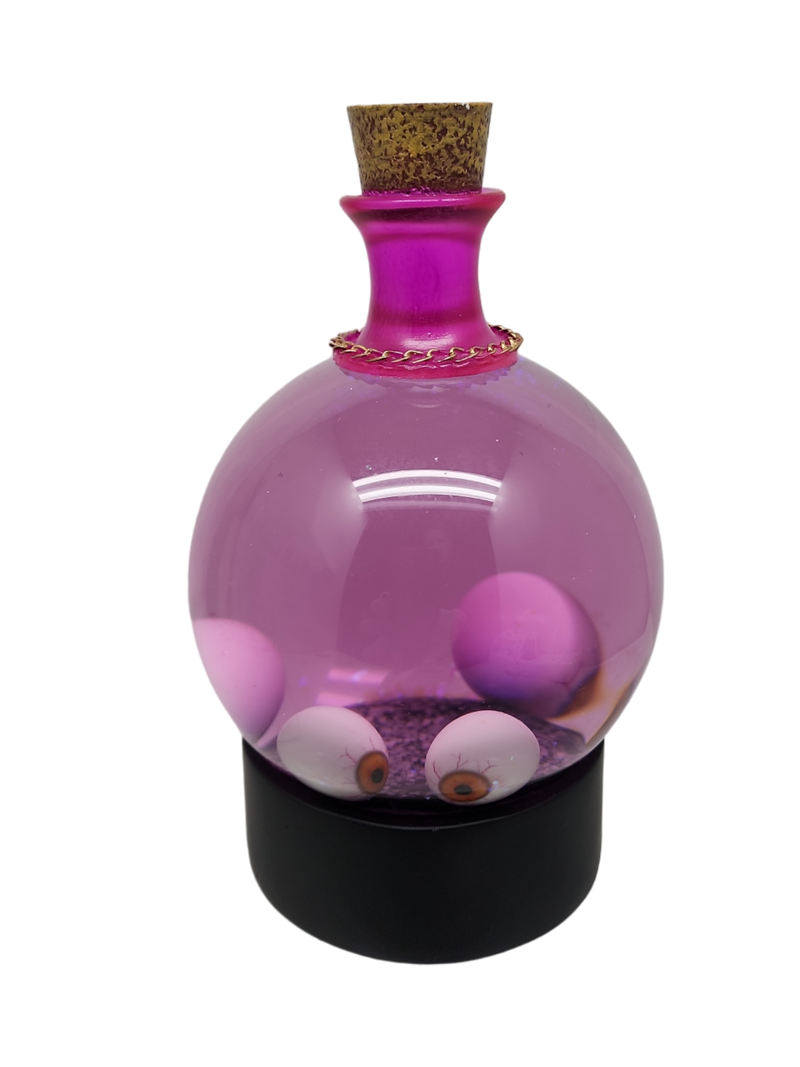 Glass Potion Glitterdome with Eyeballs - 6.5 Inches tall