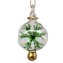 Glass Blown Pierced Ball Ornament - Green