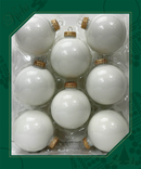 Porcelain White 2 5/8" (67mm) Glass Ball - 8 Piece Set