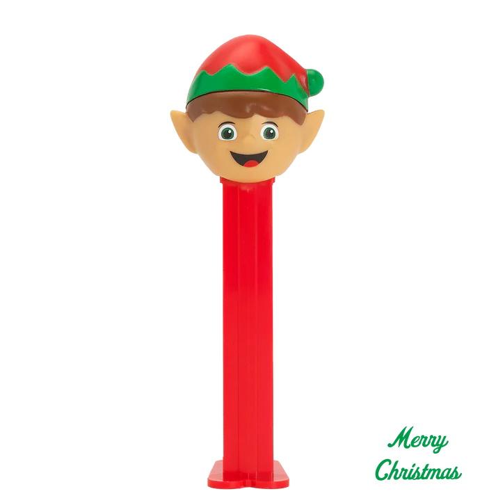 Christmas Pez Dispenser with 3 Rolls of Candy - Elf