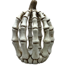 Lighted Resin Halloween Skeleton Pumpkin - Tall