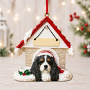 Ceramic Doghouse Ornament - King Charles - Tri-color - Animals - by E&S Pets - view 2