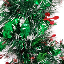 Frosted Holly Tinsel Wreath - 19"