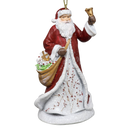 Berry Vine Santa with Bell Ornament